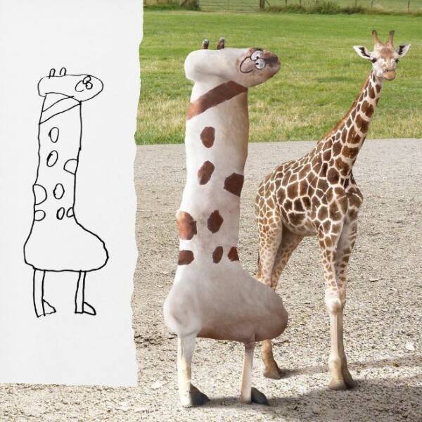 Kids Animal Drawings In Real Life (24 pics)