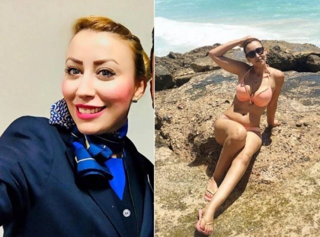 Flight Attendants With And Without Uniform (33 pics)