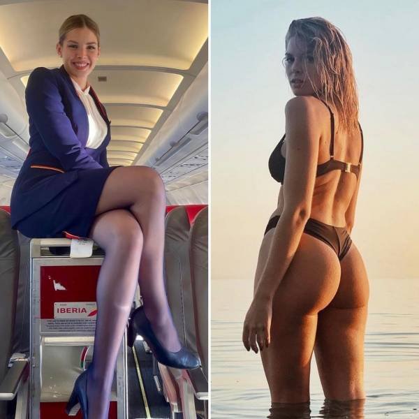 Flight Attendants With And Without Uniform (33 pics)