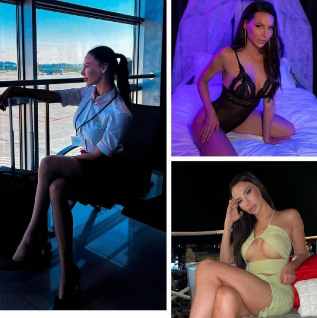 Flight Attendants With And Without Uniform (33 pics)