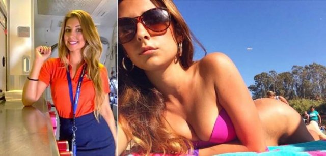 Flight Attendants With And Without Uniform (33 pics)