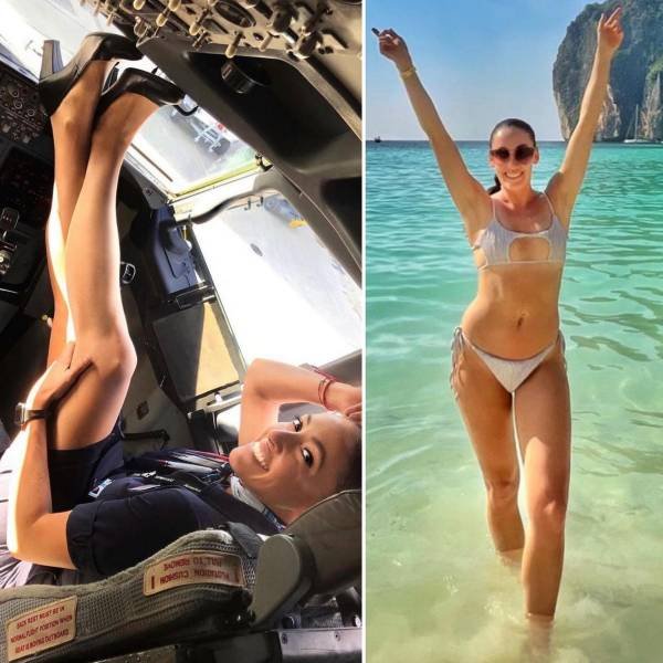 Flight Attendants With And Without Uniform 33 pics