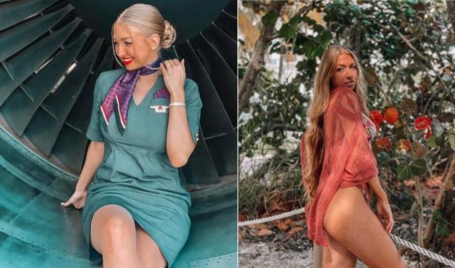 Flight Attendants With And Without Uniform (33 pics)