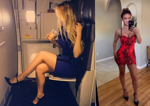 Flight Attendants With And Without Uniform (33 pics)