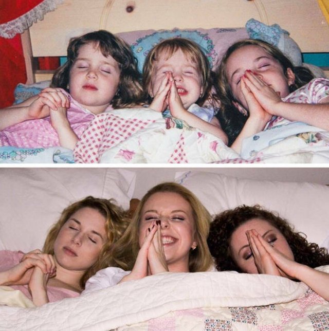 People Recreate Their Old Photos (24 pics)