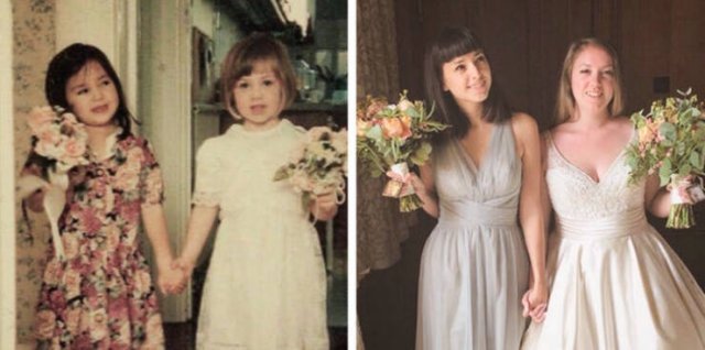 People Recreate Their Old Photos (24 pics)