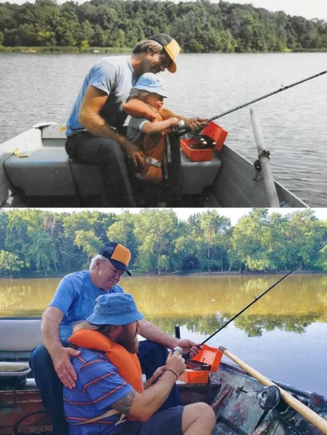 People Recreate Their Old Photos (24 pics)