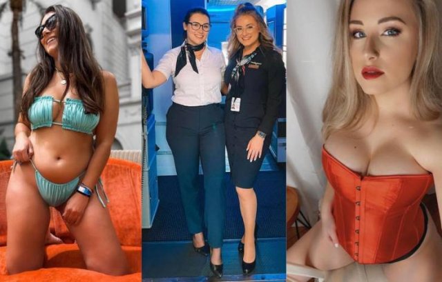 Flight Attendants With And Without Uniforms (27 pics)