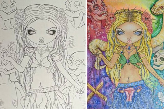 Adults People Against Children's Coloring Books (24 pics)