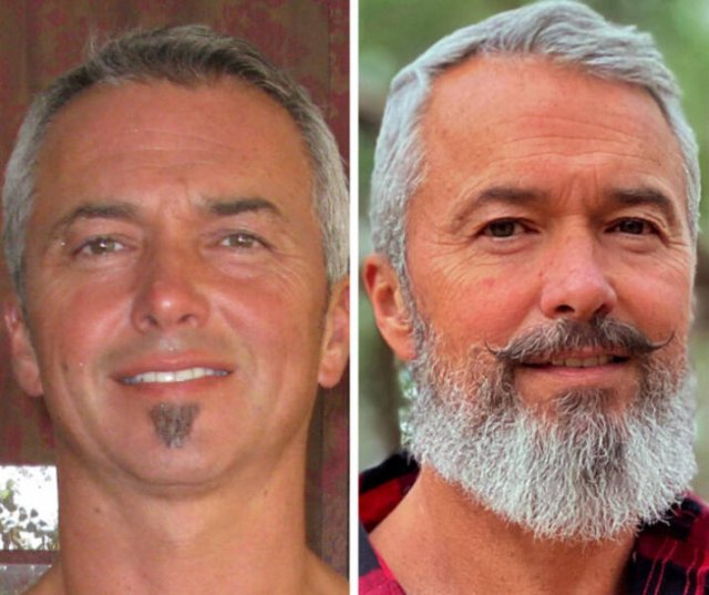 Men Share Their Photos With And Without Beards (16 pics)