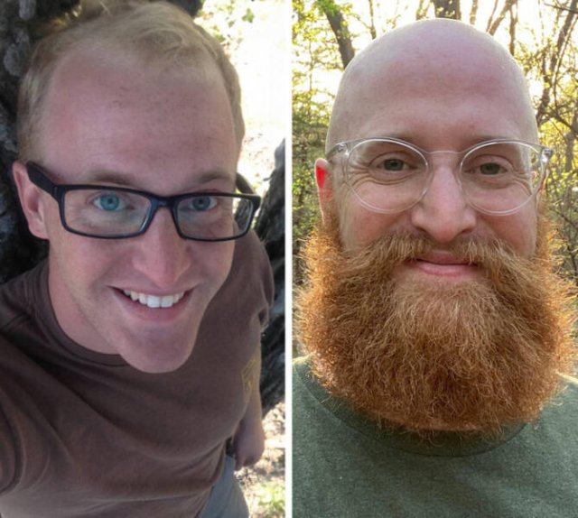 Men Share Their Photos With And Without Beards (16 pics)