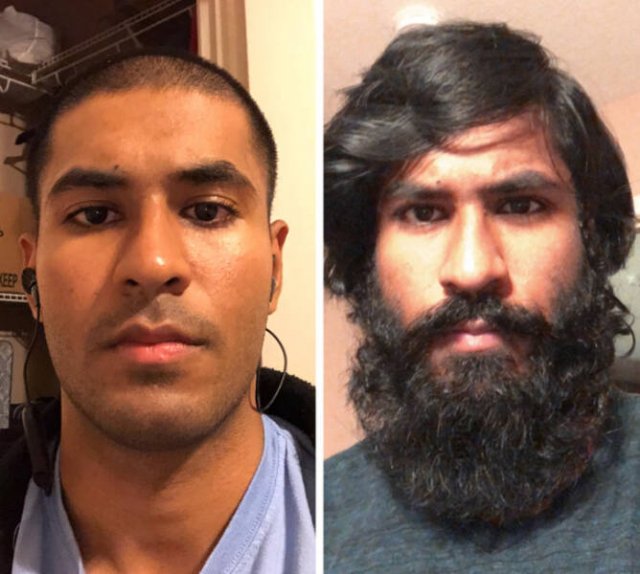 Men Share Their Photos With And Without Beards (16 pics)