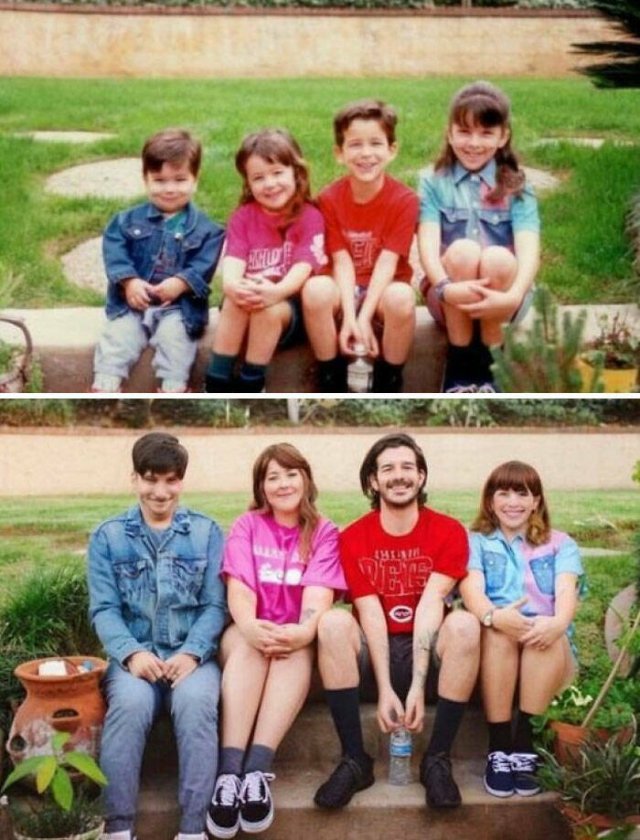 People Repeat Photos From The Past (24 pics)