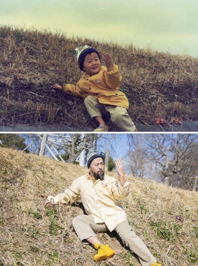 People Repeat Photos From The Past (24 pics)