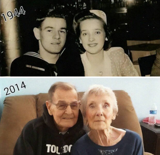 People Repeat Photos From The Past (24 pics)