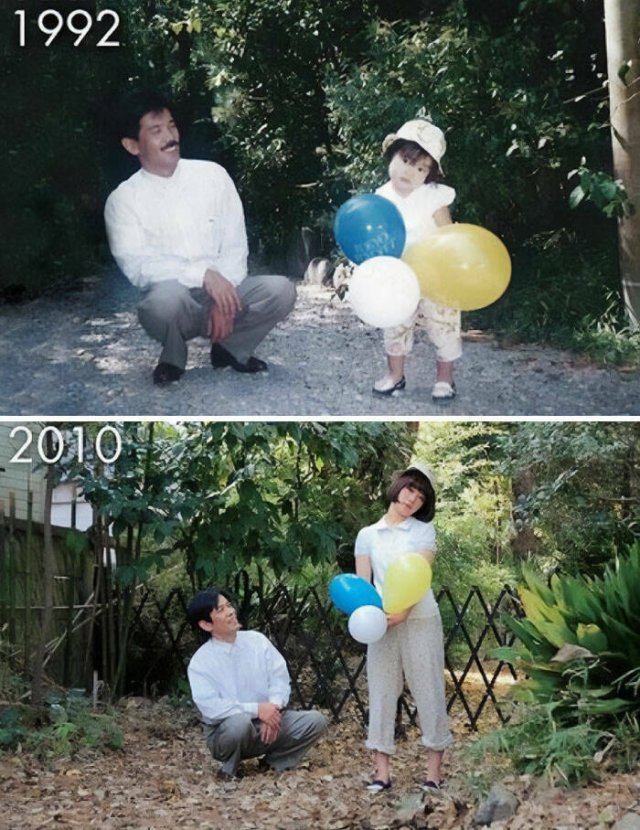 People Repeat Photos From The Past (24 pics)