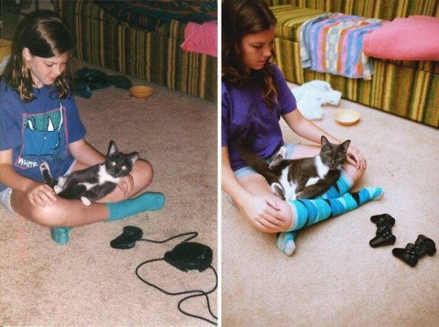 People Repeat Photos From The Past (23 pics)