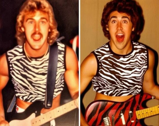 People Repeat Photos From The Past (23 pics)