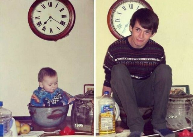 People Repeat Photos From The Past (23 pics)