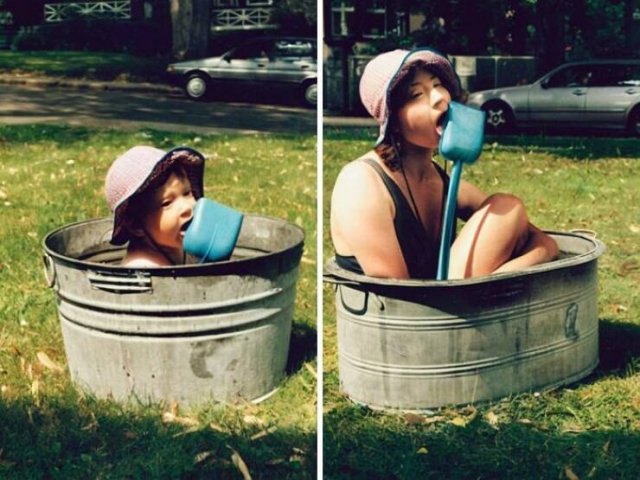 People Repeat Photos From The Past (23 pics)