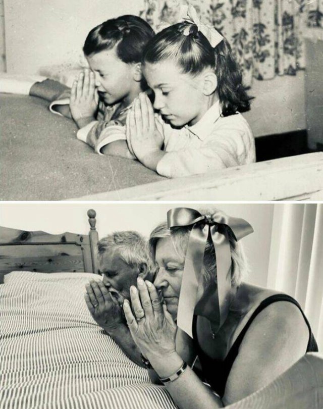 People Repeat Photos From The Past (23 pics)