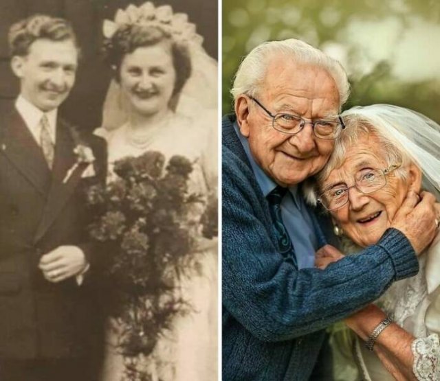 People Repeat Photos From The Past (23 pics)