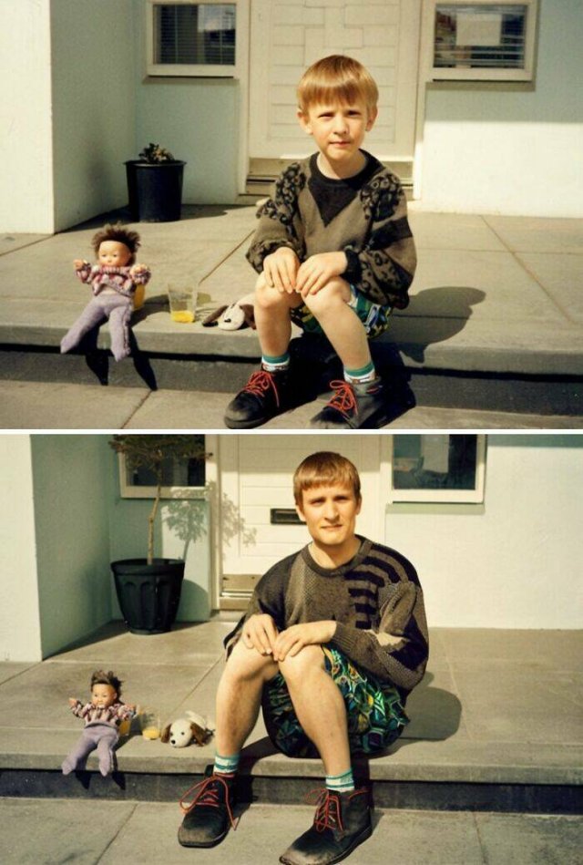 People Repeat Photos From The Past (23 pics)