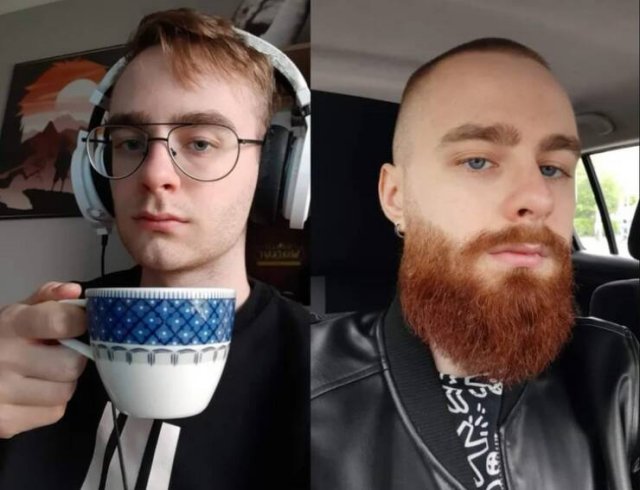 Men With And Without Beards (18 pics)