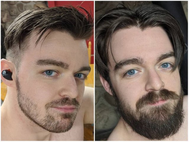 Men With And Without Beards (18 pics)