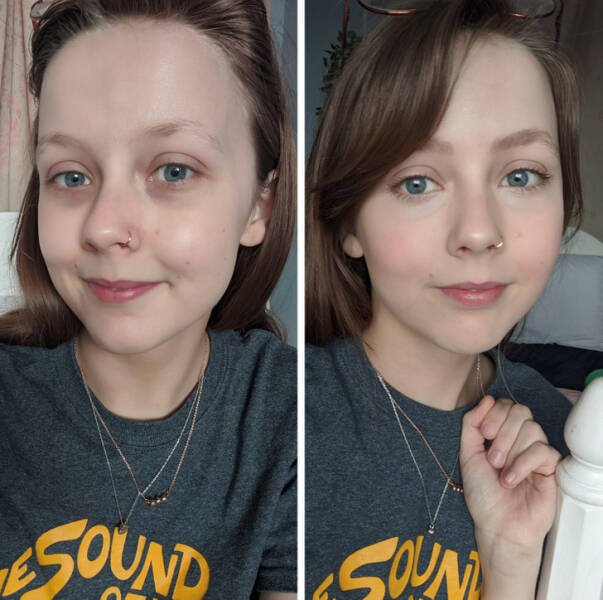 Girls With And Without Makeup (20 pics)