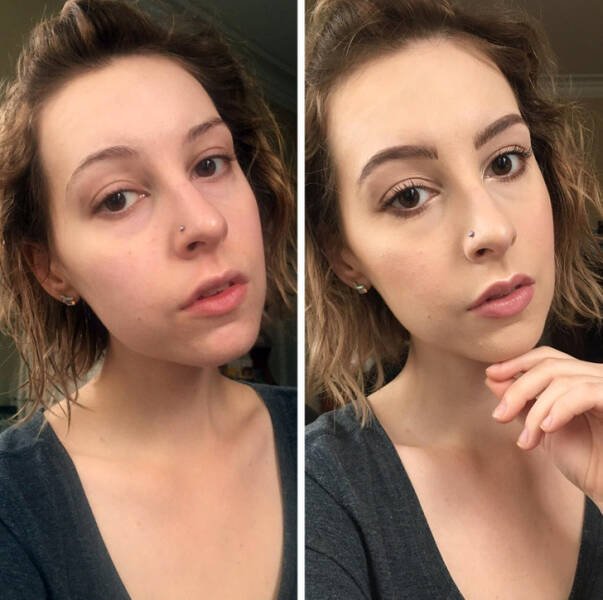 Girls With And Without Makeup (20 pics)