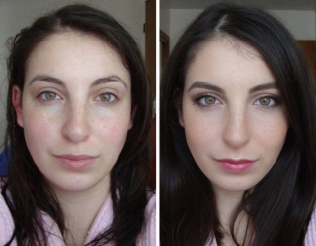 Girls With And Without Makeup (20 pics)