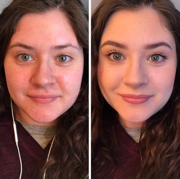 Girls With And Without Makeup (20 pics)