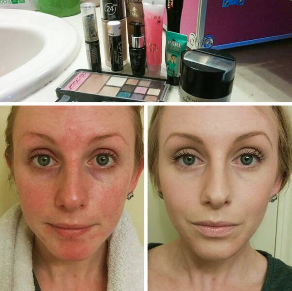 Girls With And Without Makeup (20 pics)