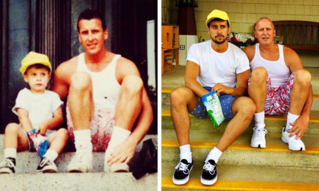 People Repeat Photos From The Past (26 pics)