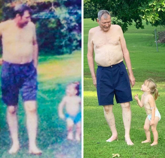 People Repeat Photos From The Past (26 pics)