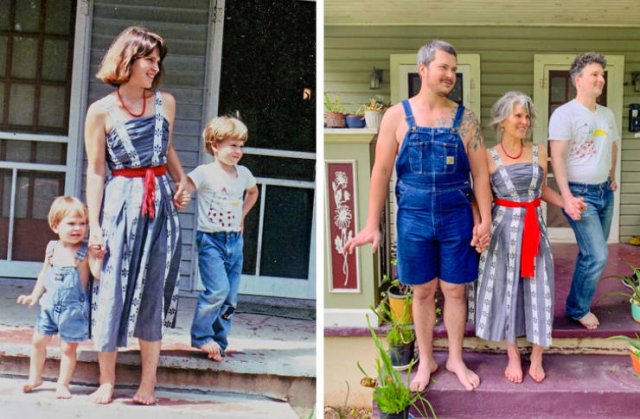 People Repeat Photos From The Past (26 pics)