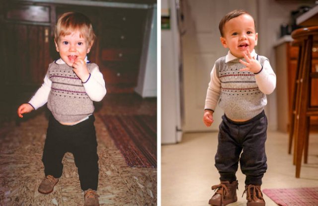 People Repeat Photos From The Past (26 pics)