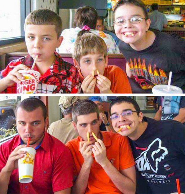 People Repeat Photos From The Past (26 pics)