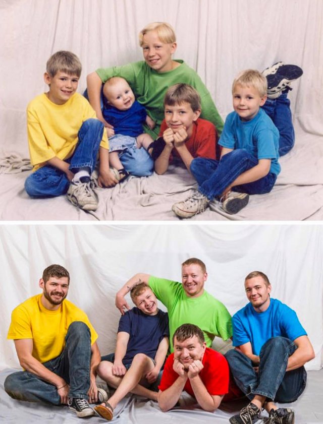 People Repeat Photos From The Past (26 pics)