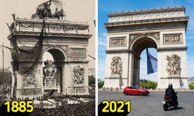 Famous Places In The Past And Now (20 pics)