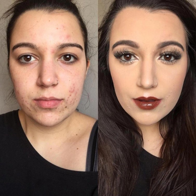 Girls With And Without Makeup (25 pics)