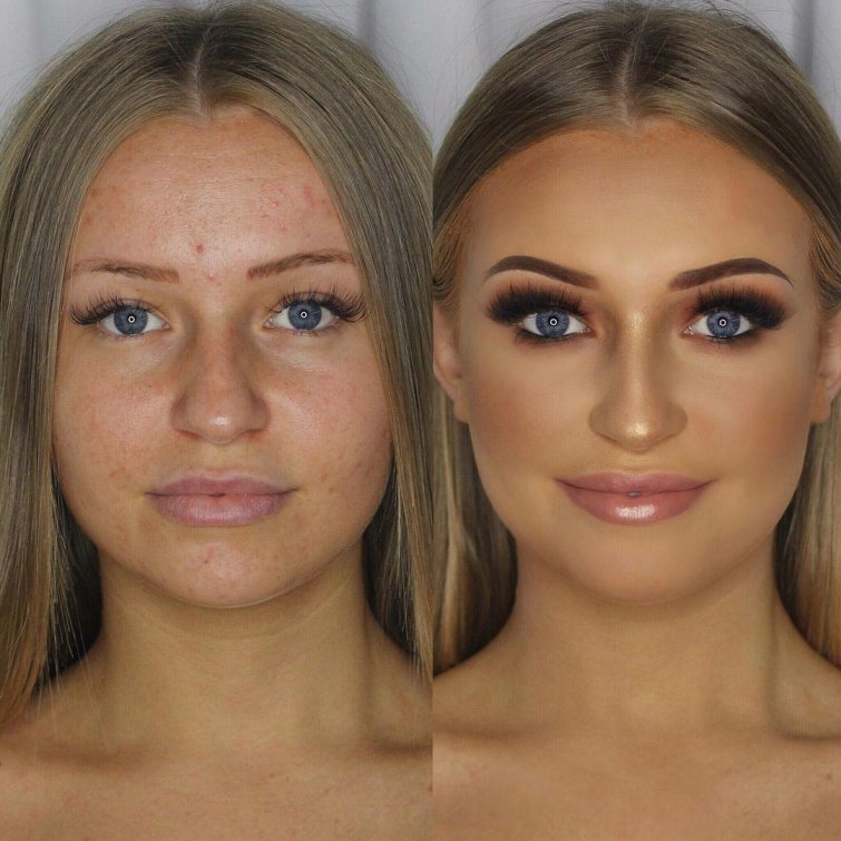 Girls With And Without Makeup (25 pics)