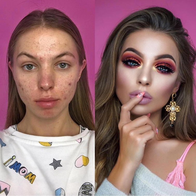 Girls With And Without Makeup (25 pics)