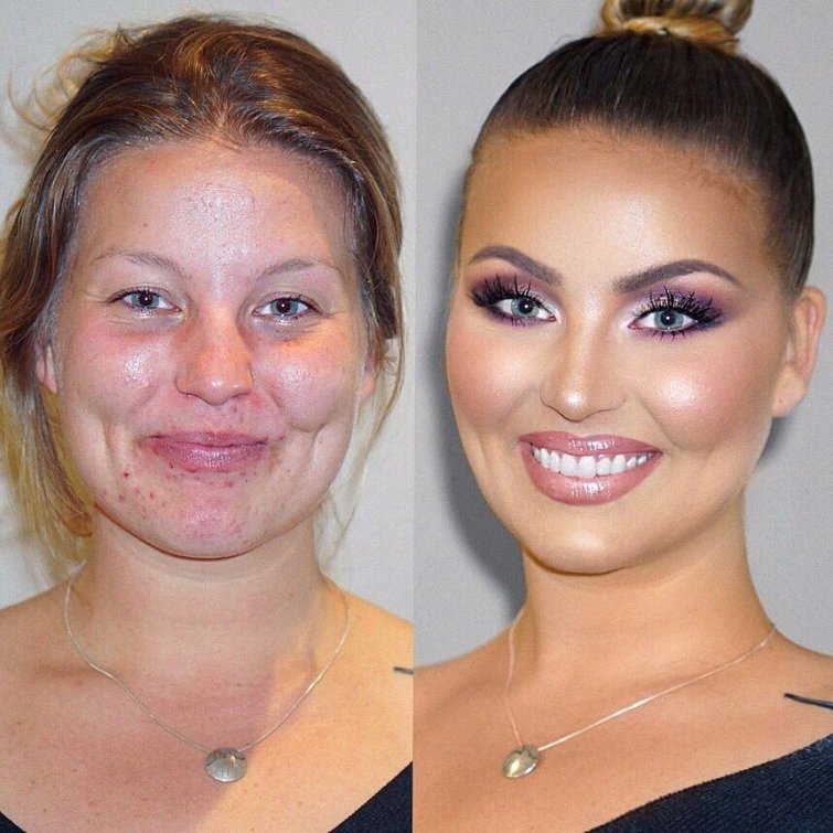 Girls With And Without Makeup (25 pics)