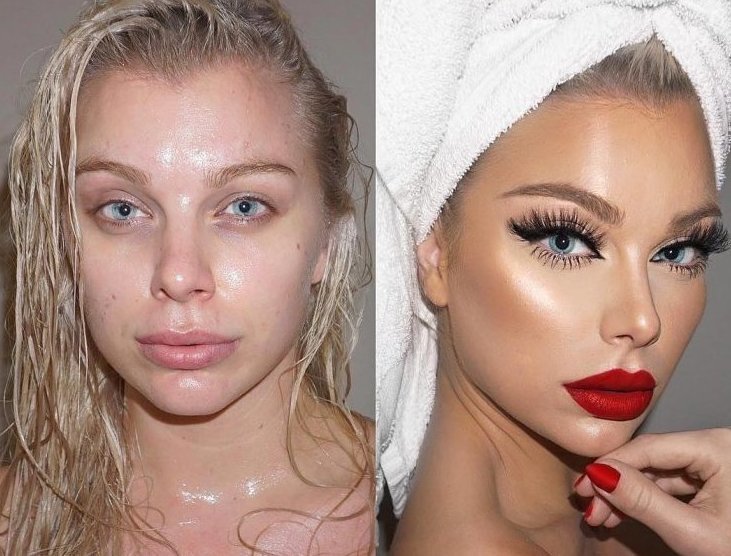 Girls With And Without Makeup (25 pics)