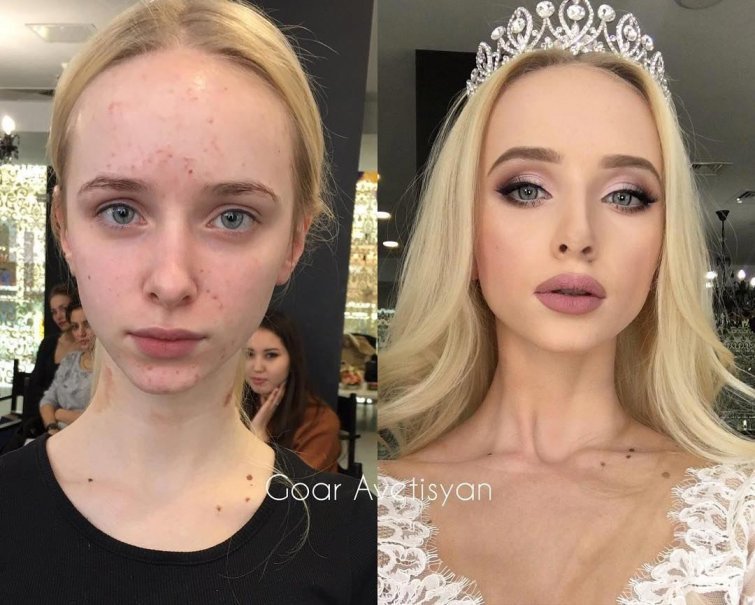 Girls With And Without Makeup (25 pics)