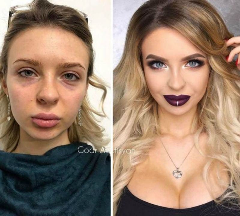 Girls With And Without Makeup (18 pics)