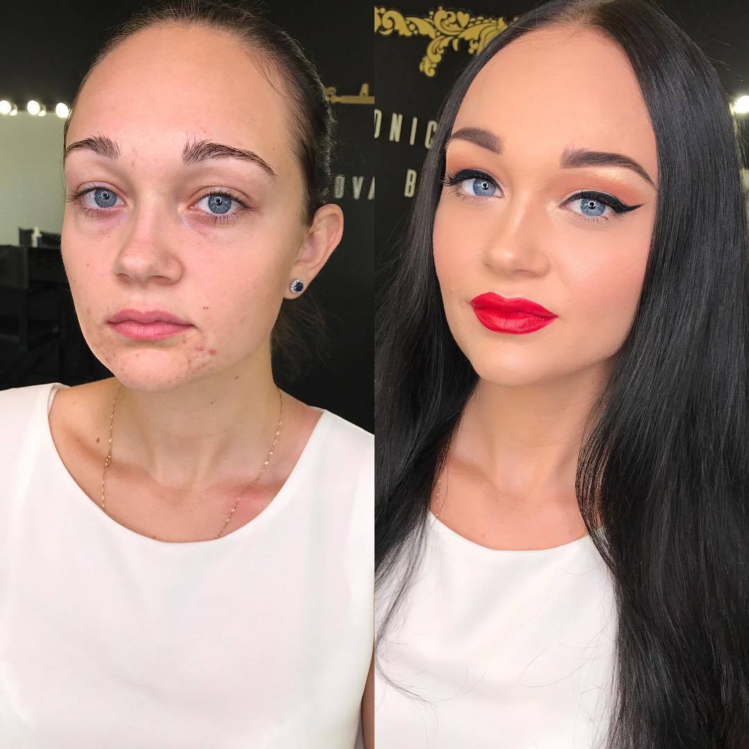 Girls With And Without Makeup (18 pics)