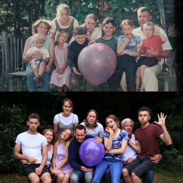 People Repeat Their Photos From The Past (21 pics)